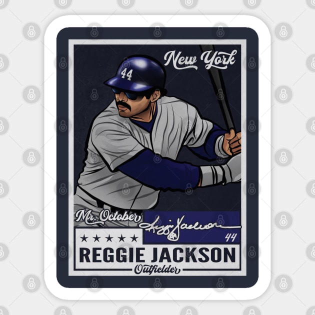 Reggie Jackson New York Y Throwback Card Sticker by ganisfarhan